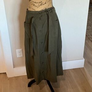 Old Navy Green Button-Front Maxi Skirt